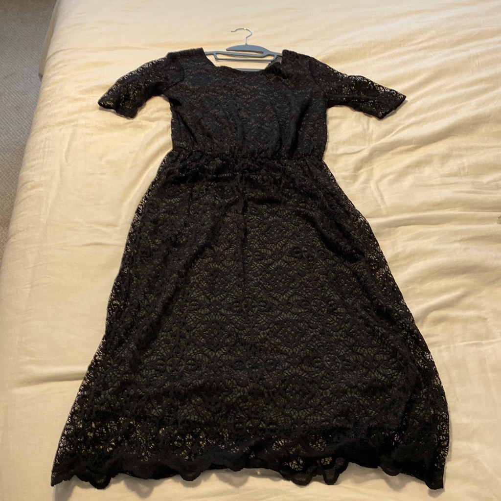 V Open Back Lace Midi Dress From Asos